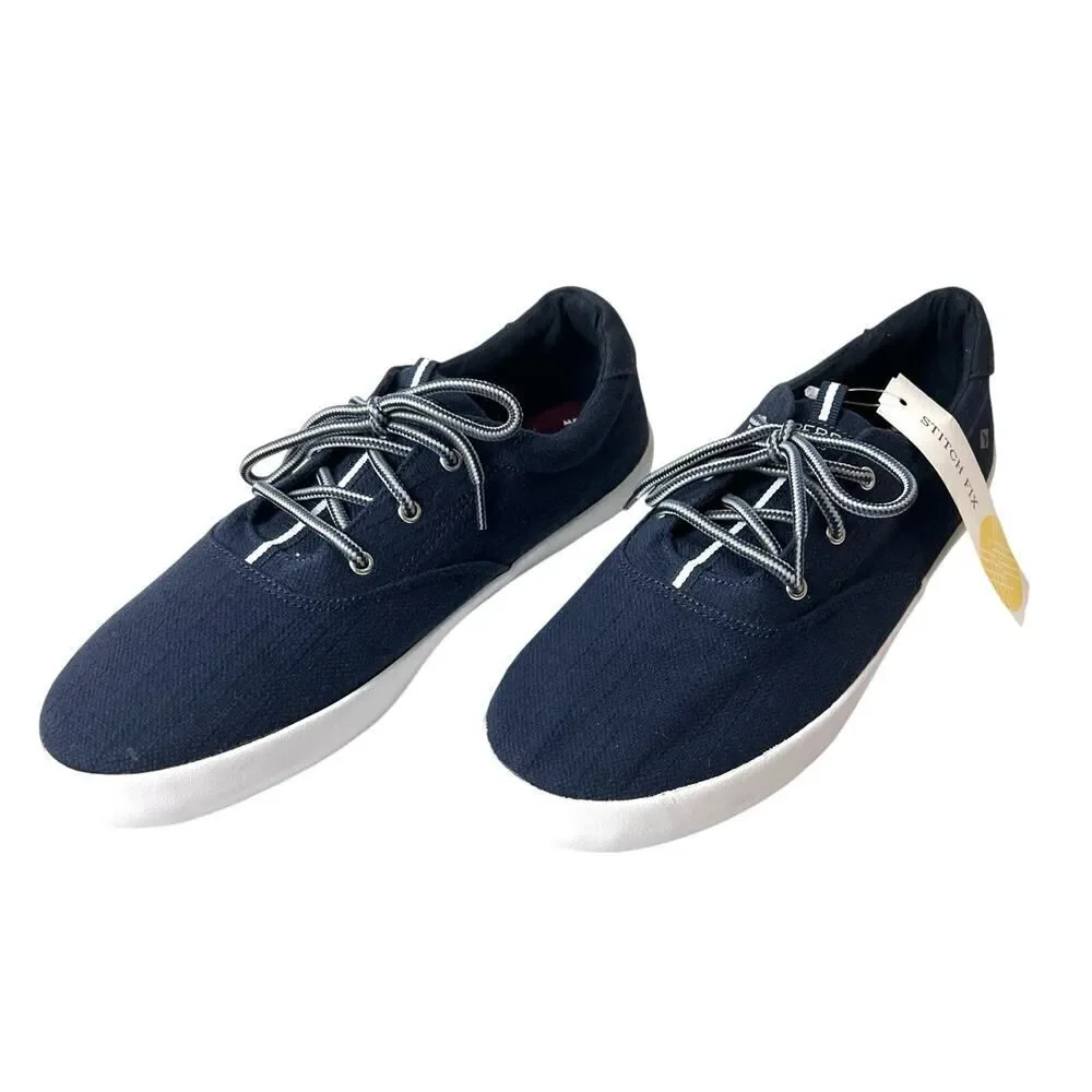 SPERRY Top-Sider Youth Sz 7 M Navy Blue Canvas Shoes Sneaker Lace Up Women's 8.5